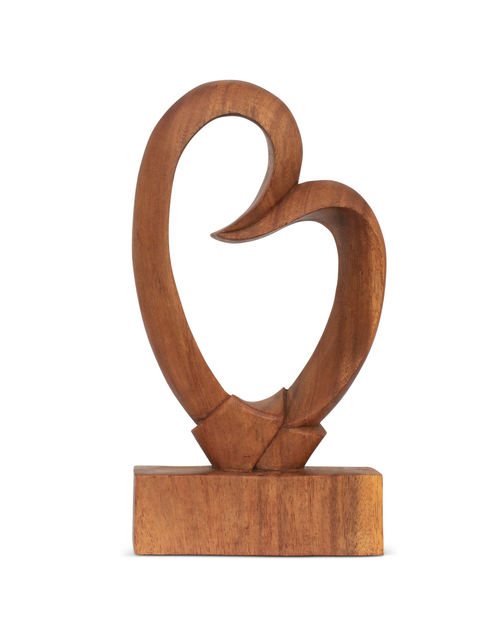12" Wooden Handmade Abstract "Bond of Love" Figurine Sculpture Statue Handcrafted Gift Art Decorative Home Decor Accent Decoration Artwork Hand Carved