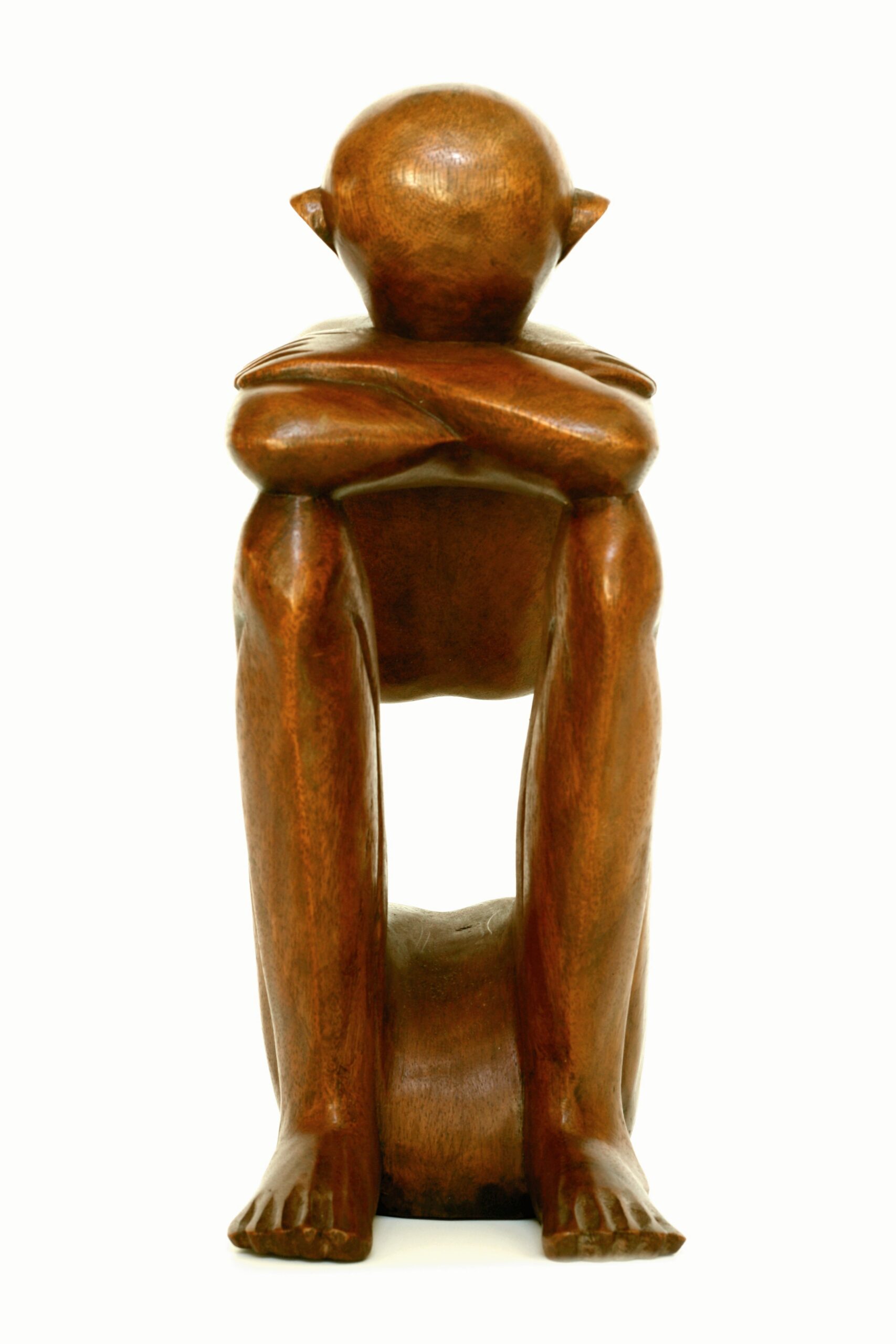 12" Wooden Handmade Abstract Sculpture Handcrafted "Resting Man" Home Decor Decorative Figurine Accent Decoration Hand Carved Statue - Image 4