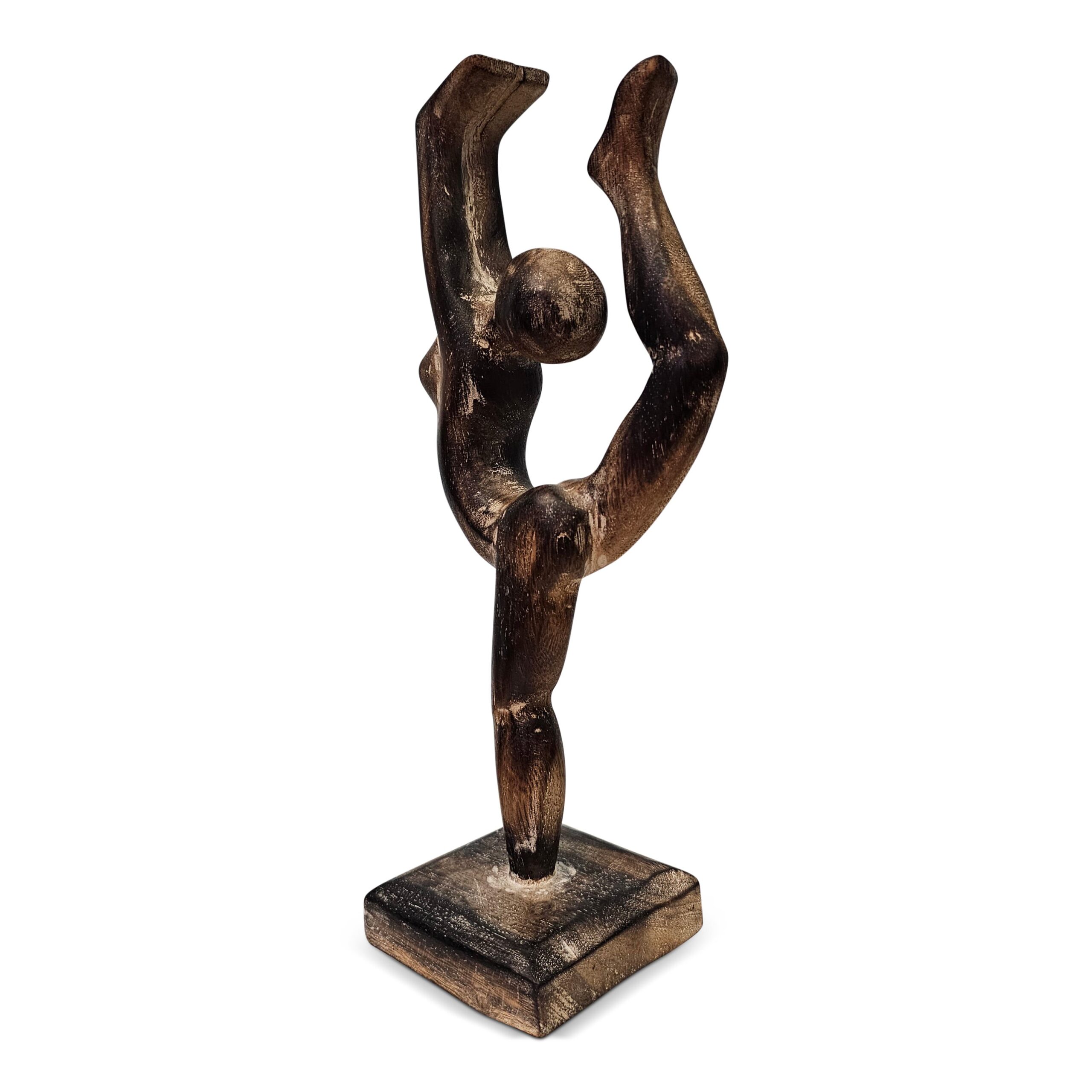 12" Wooden Handmade Abstract Ballet Dancer Sculpture Statue Handcrafted Gift Art Decor Figurine Accent Hand Carved Ballerina Attitude Dèrriere Cambrè - Image 4