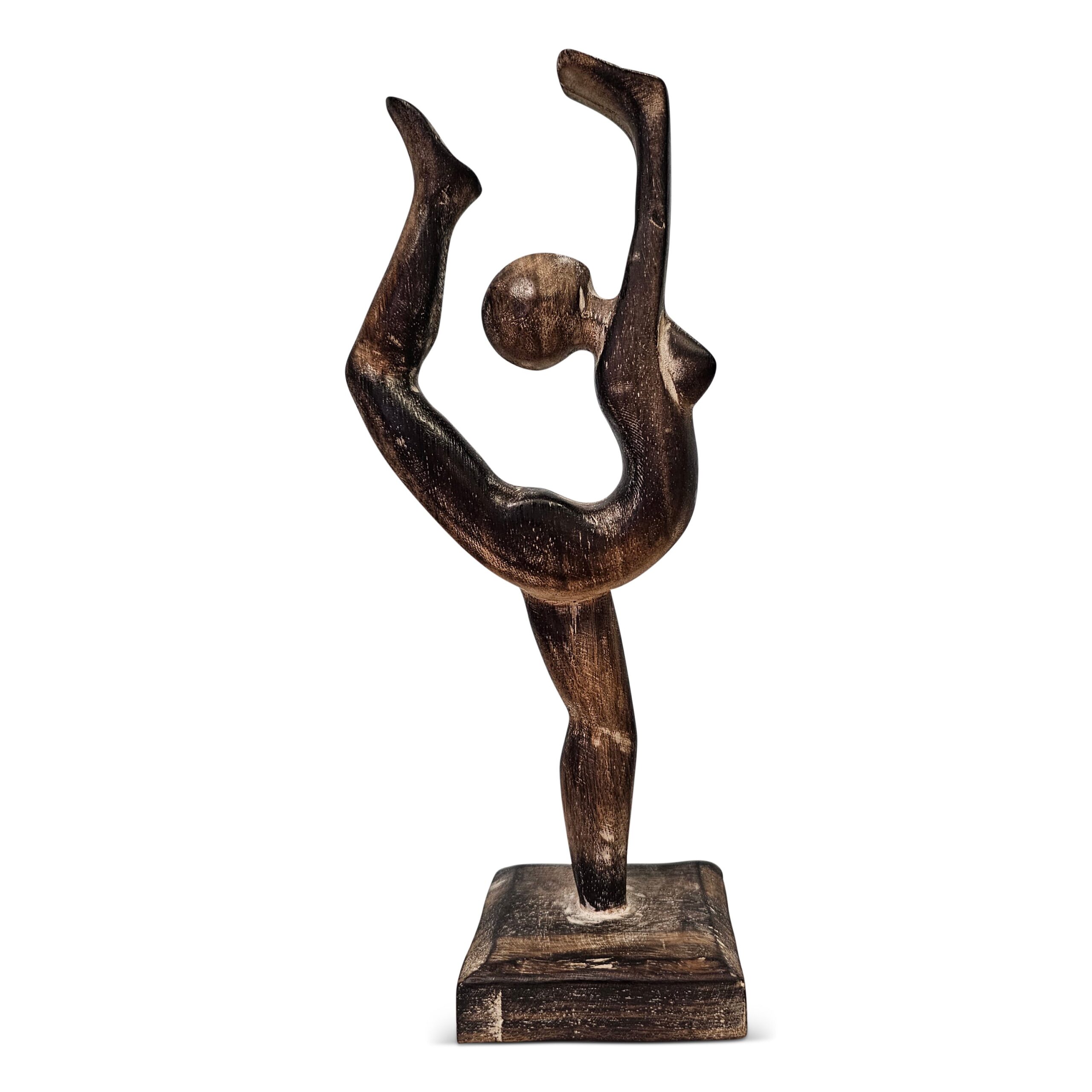 12" Wooden Handmade Abstract Ballet Dancer Sculpture Statue Handcrafted Gift Art Decor Figurine Accent Hand Carved Ballerina Attitude Dèrriere Cambrè - Image 5