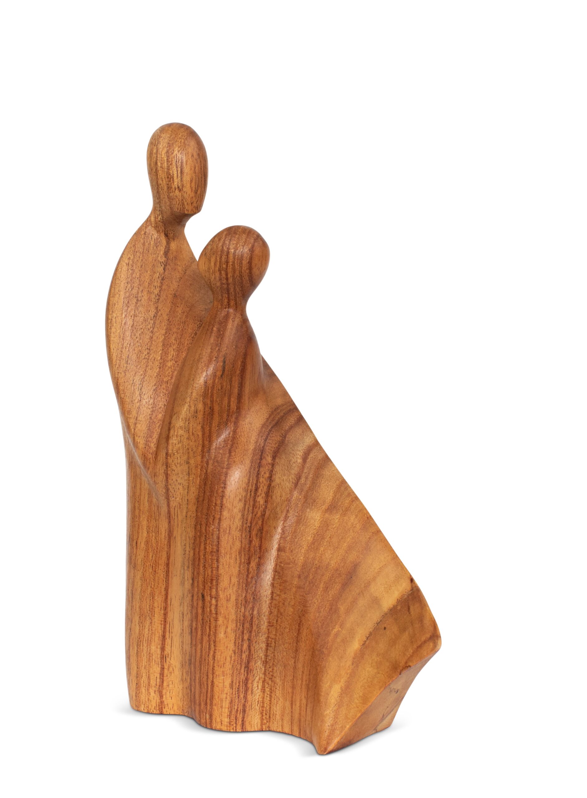 10" Wooden Handmade Abstract Bride & Groom Loving Figurine Sculpture Statue Handcrafted Gift Decorative Home Decor Accent Decoration Artwork Hand Carved - Image 5