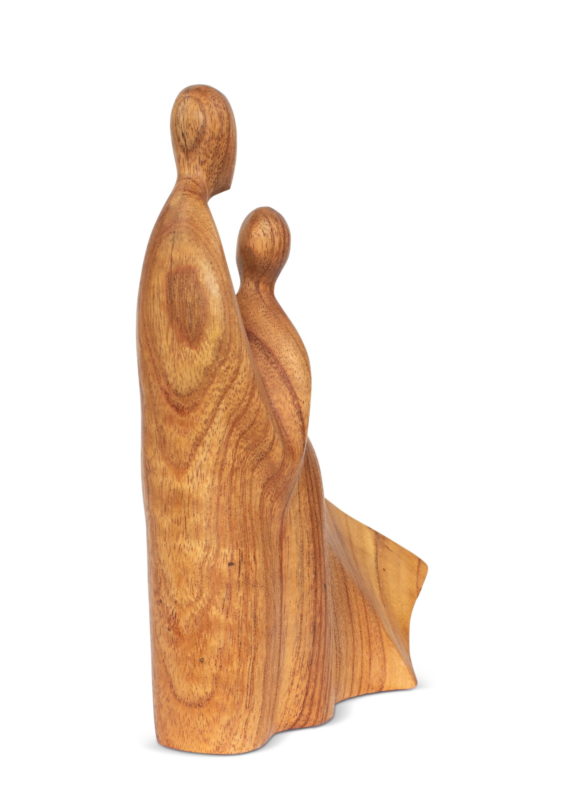 10" Wooden Handmade Abstract Bride & Groom Loving Figurine Sculpture Statue Handcrafted Gift Decorative Home Decor Accent Decoration Artwork Hand Carved - Image 6