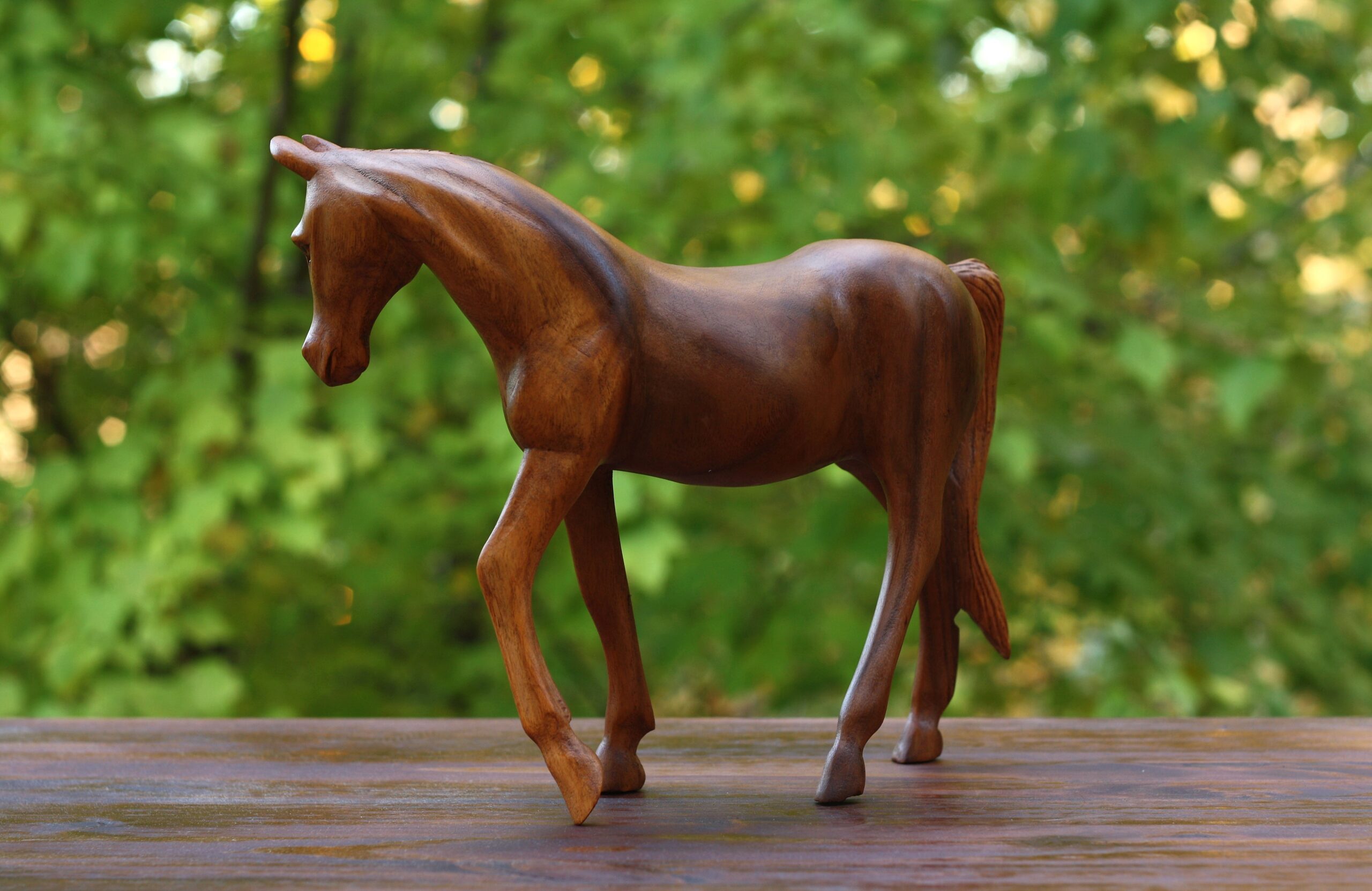 12" Large Wooden Hand Carved Walking Horse Art Figurine Statue Sculpture Handcrafted Handmade Home Decor Accent Decoration - Image 6