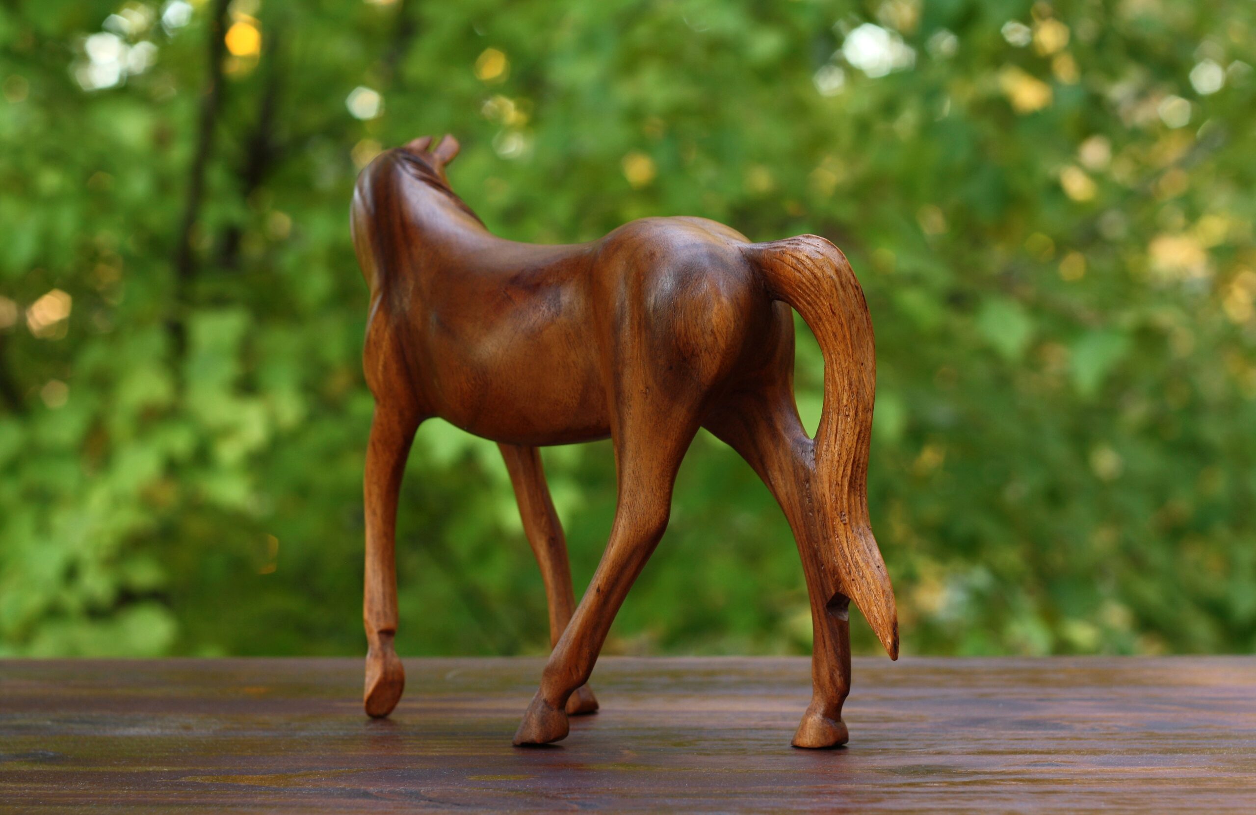12" Large Wooden Hand Carved Walking Horse Art Figurine Statue Sculpture Handcrafted Handmade Home Decor Accent Decoration - Image 7