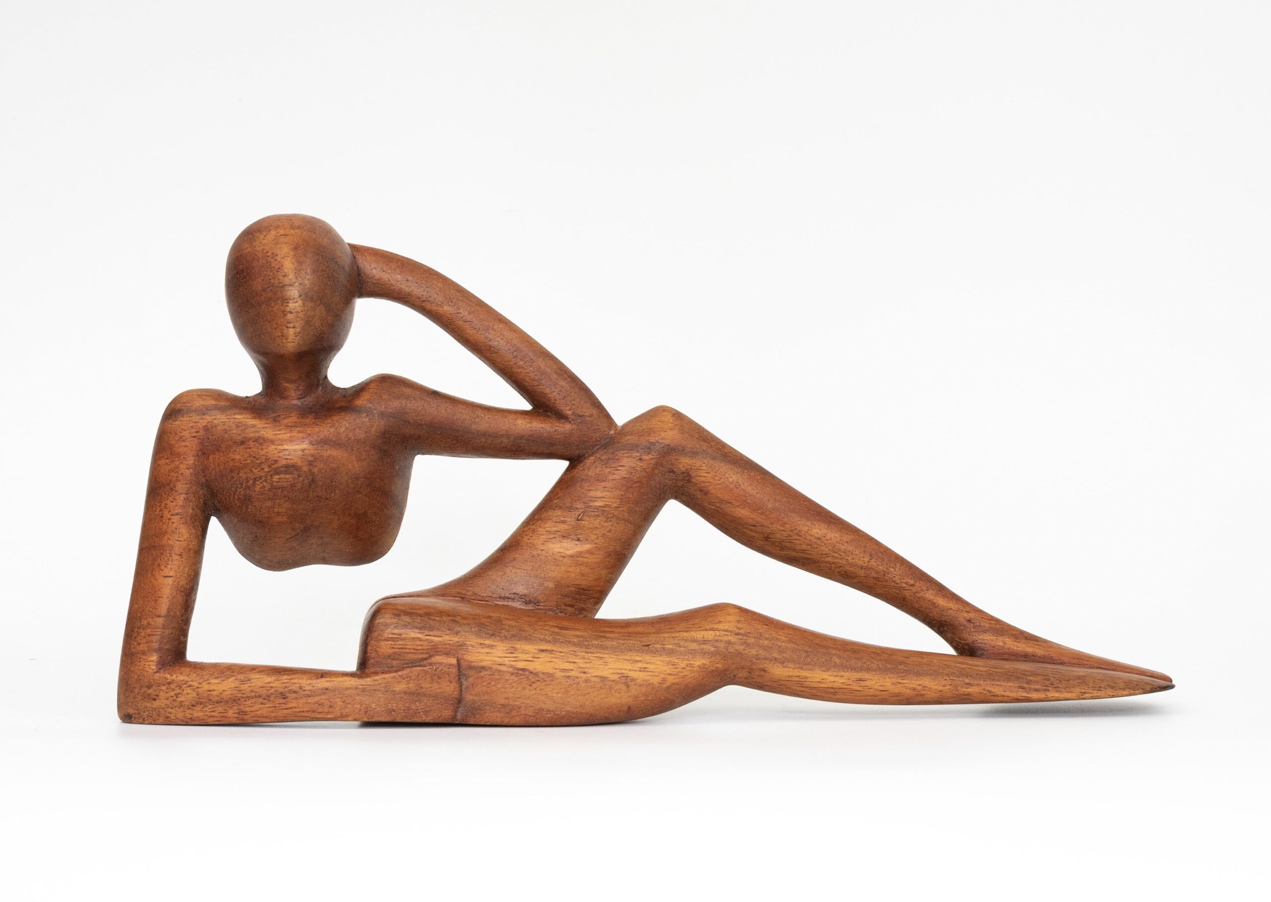 12" Wooden Handmade Abstract Sculpture Handcrafted "Relaxing Man B" Home Decor Decorative Figurine Accent Decoration Hand Carved Statue