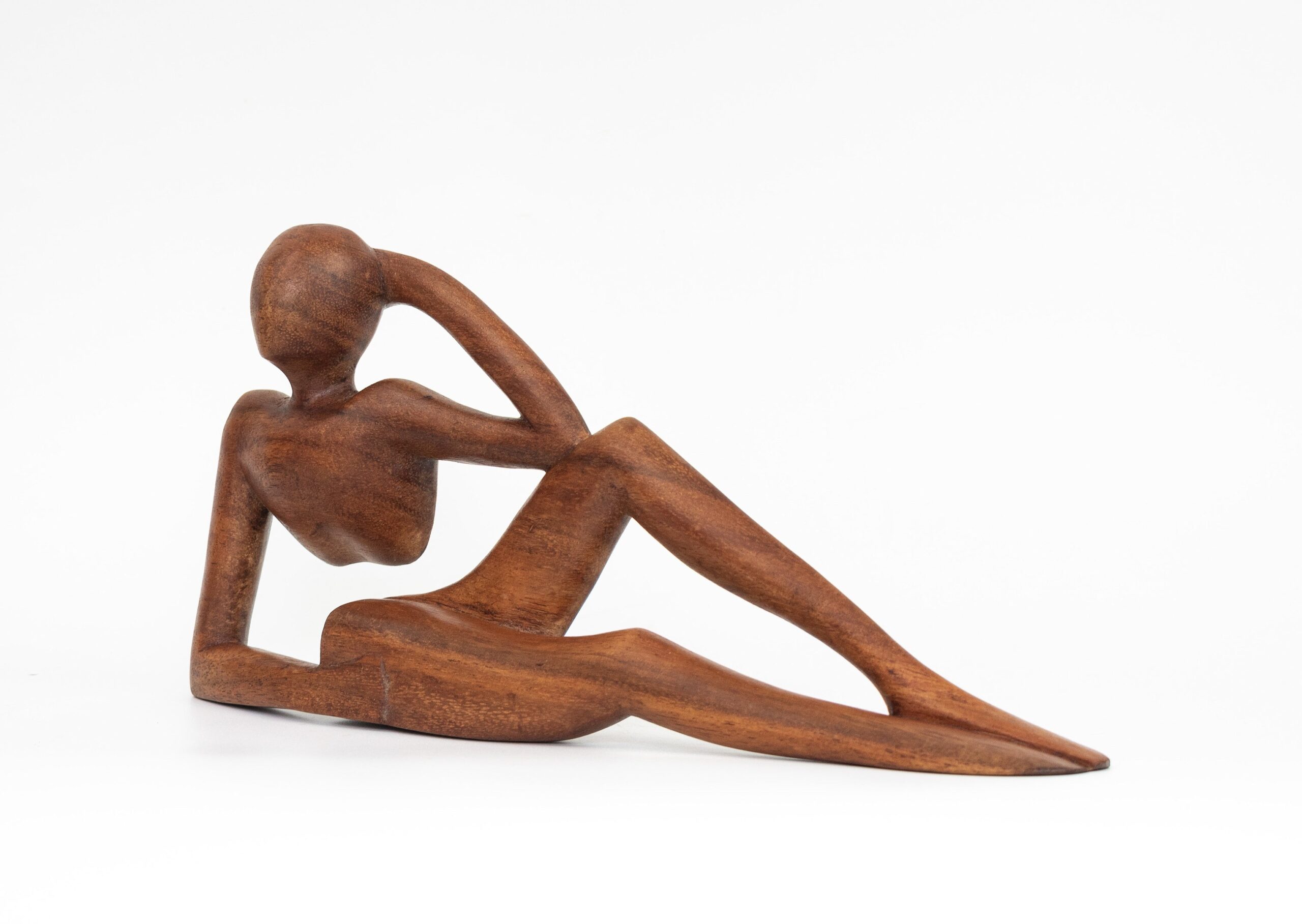 12" Wooden Handmade Abstract Sculpture Handcrafted "Relaxing Man B" Home Decor Decorative Figurine Accent Decoration Hand Carved Statue - Image 3