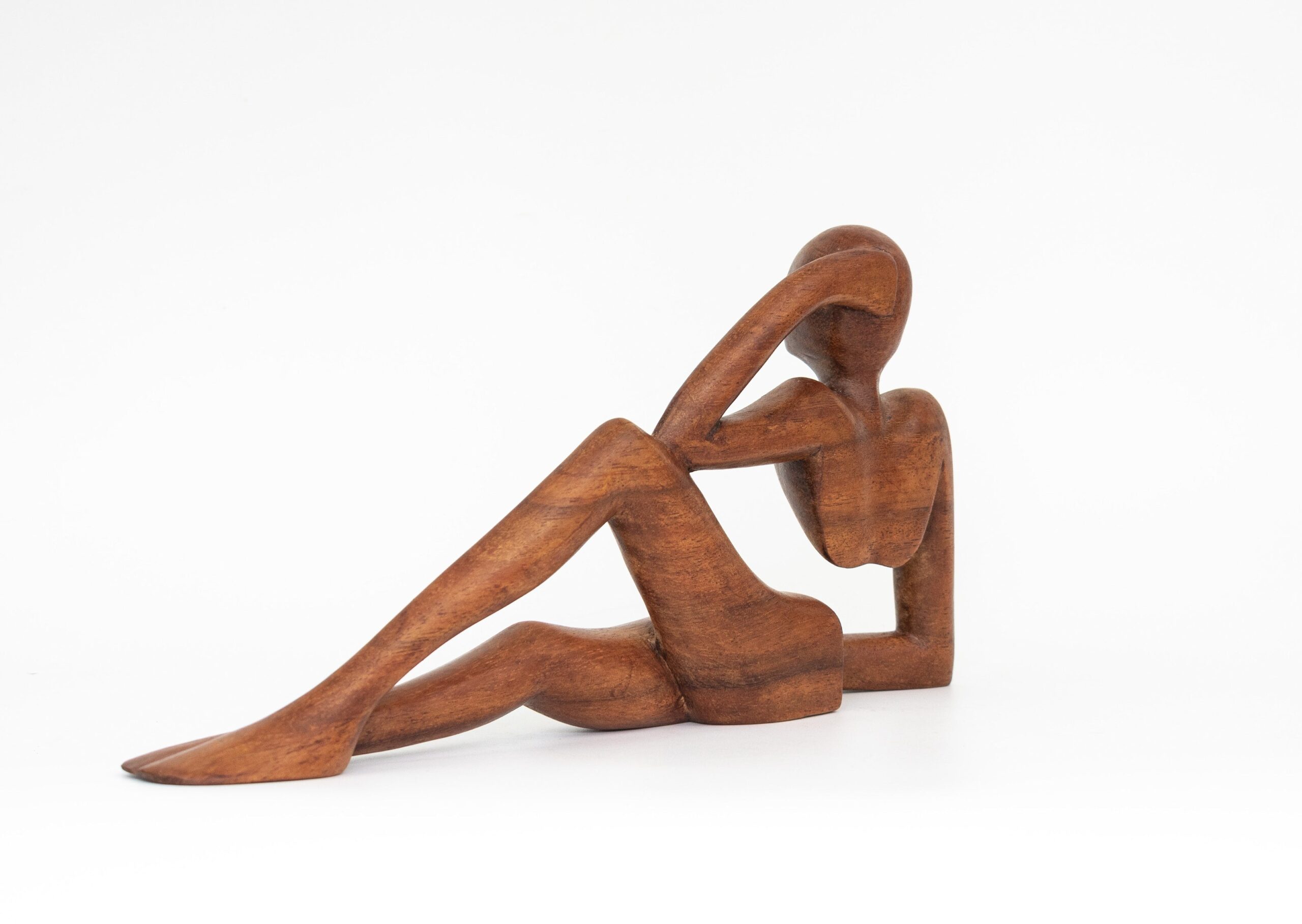 12" Wooden Handmade Abstract Sculpture Handcrafted "Relaxing Man B" Home Decor Decorative Figurine Accent Decoration Hand Carved Statue - Image 4