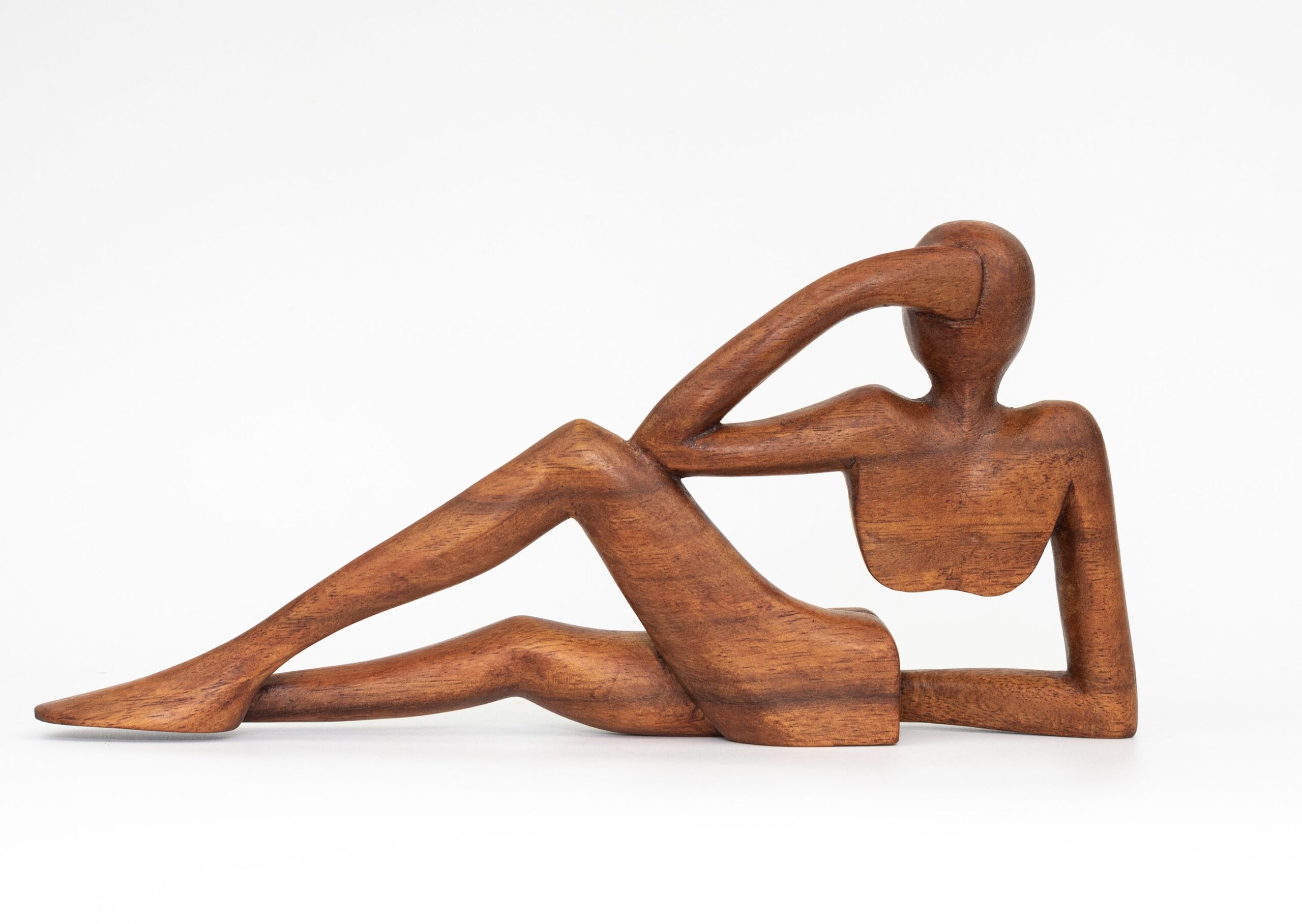 12" Wooden Handmade Abstract Sculpture Handcrafted "Relaxing Man B" Home Decor Decorative Figurine Accent Decoration Hand Carved Statue - Image 6