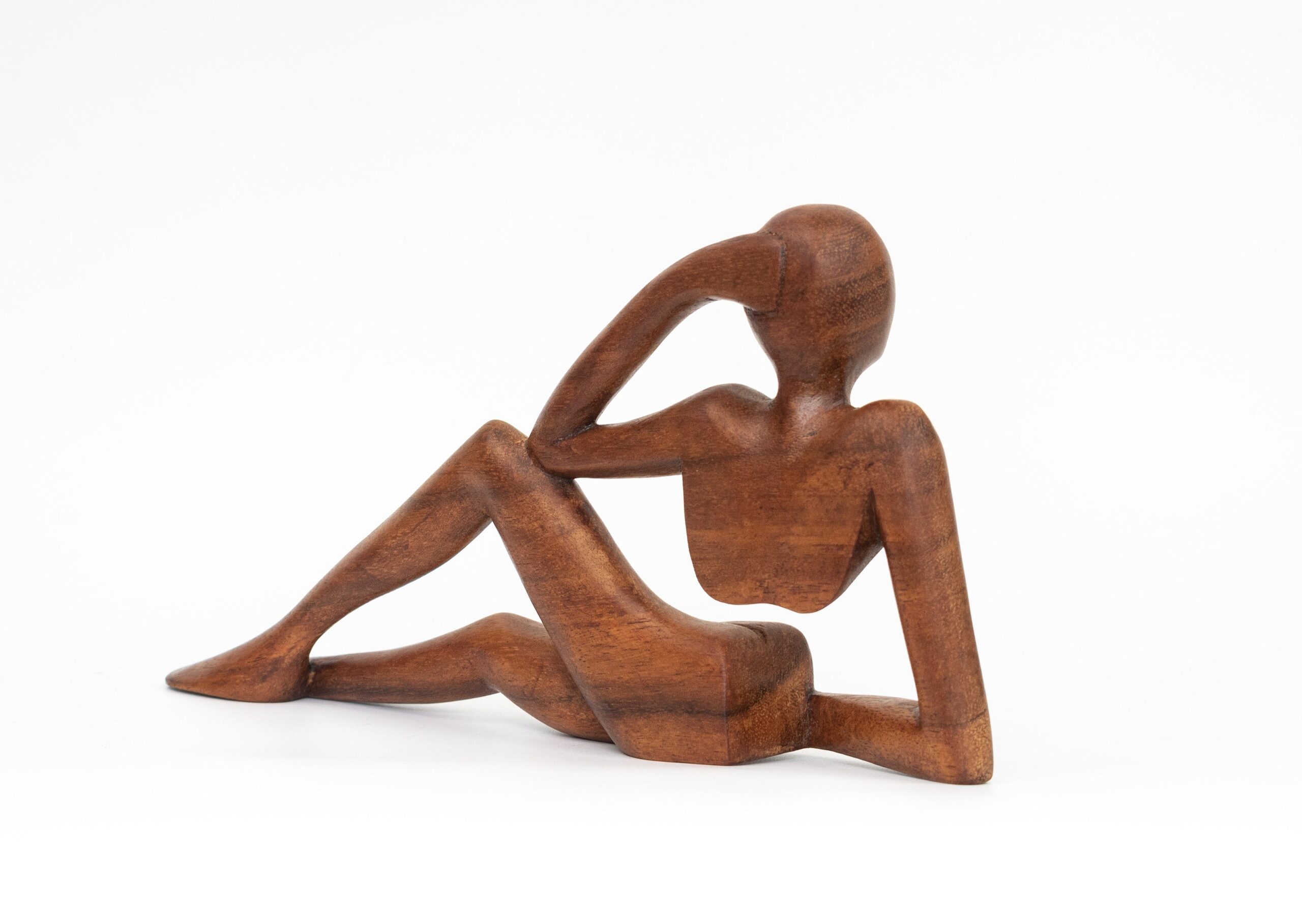12" Wooden Handmade Abstract Sculpture Handcrafted "Relaxing Man B" Home Decor Decorative Figurine Accent Decoration Hand Carved Statue - Image 5
