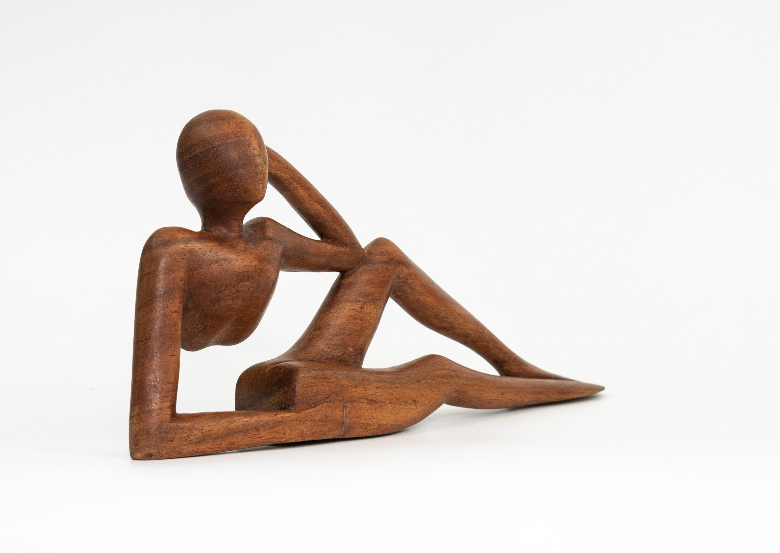 12" Wooden Handmade Abstract Sculpture Handcrafted "Relaxing Man B" Home Decor Decorative Figurine Accent Decoration Hand Carved Statue - Image 2