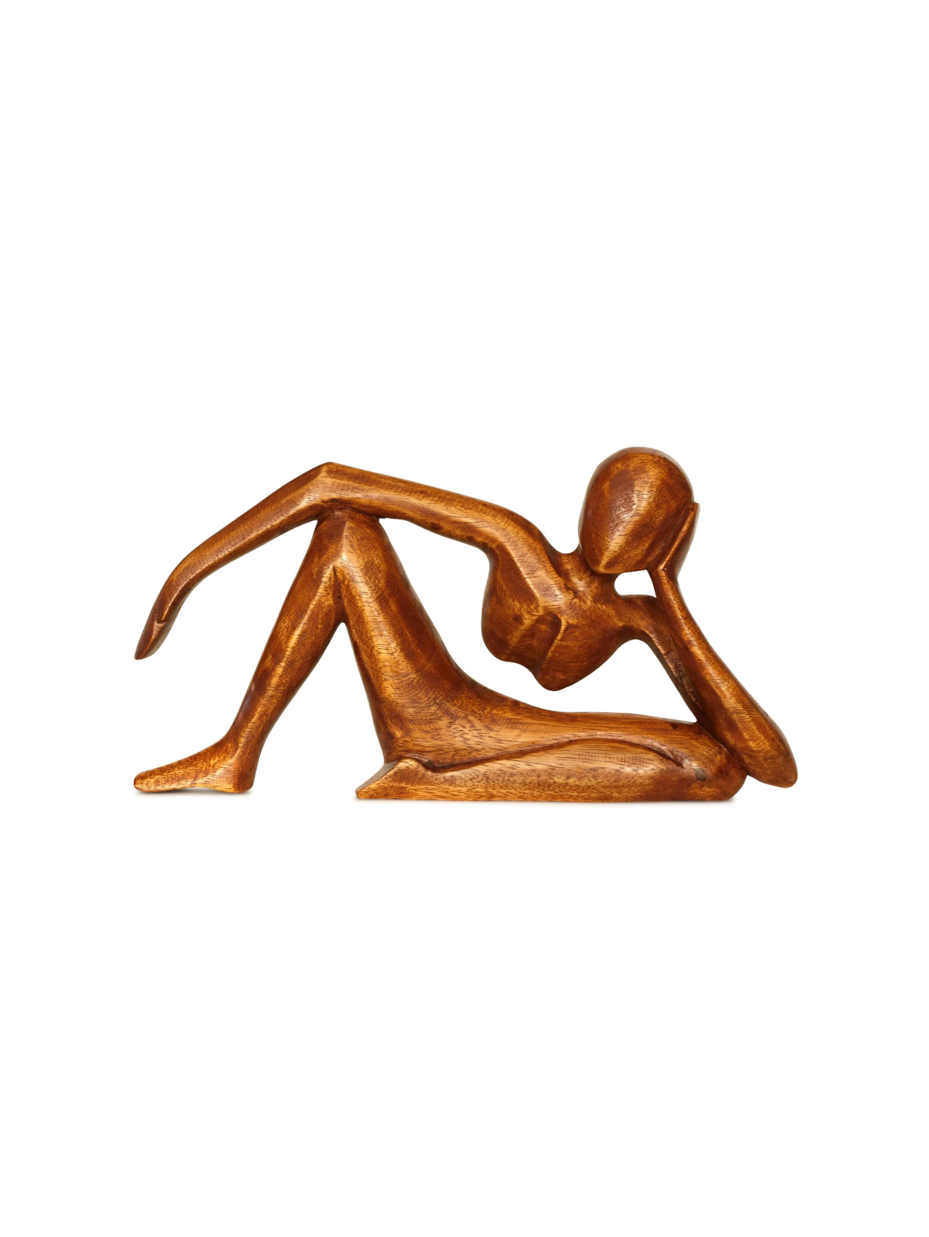 12" Wooden Handmade Abstract Sculpture Handcrafted "Relaxing Man" Home Decor Decorative Figurine Accent Decoration Hand Carved Statue - Image 3