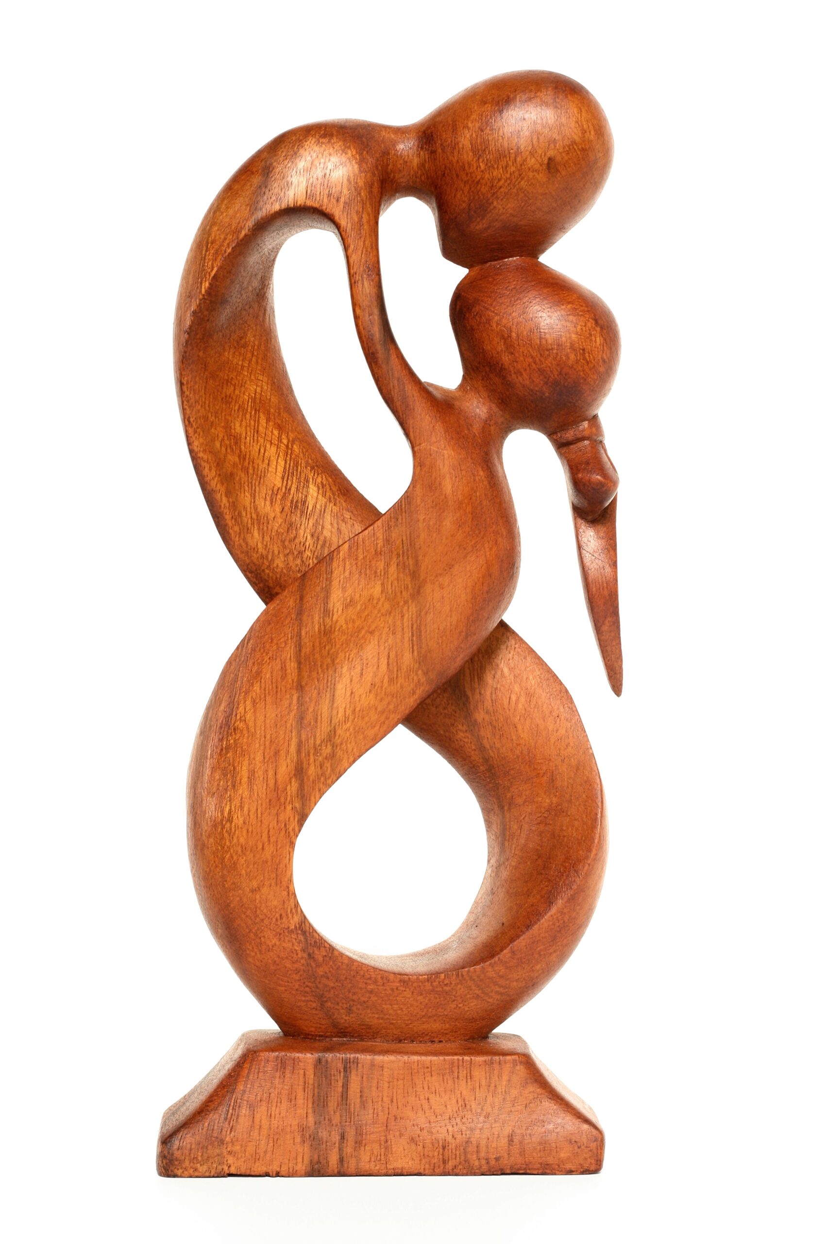 12" Wooden Handmade Abstract Sculpture Statue Handcrafted "Always Yours" Gift Art Decorative Home Decor Figurine Accent Decoration Artwork Hand Carved - Image 3