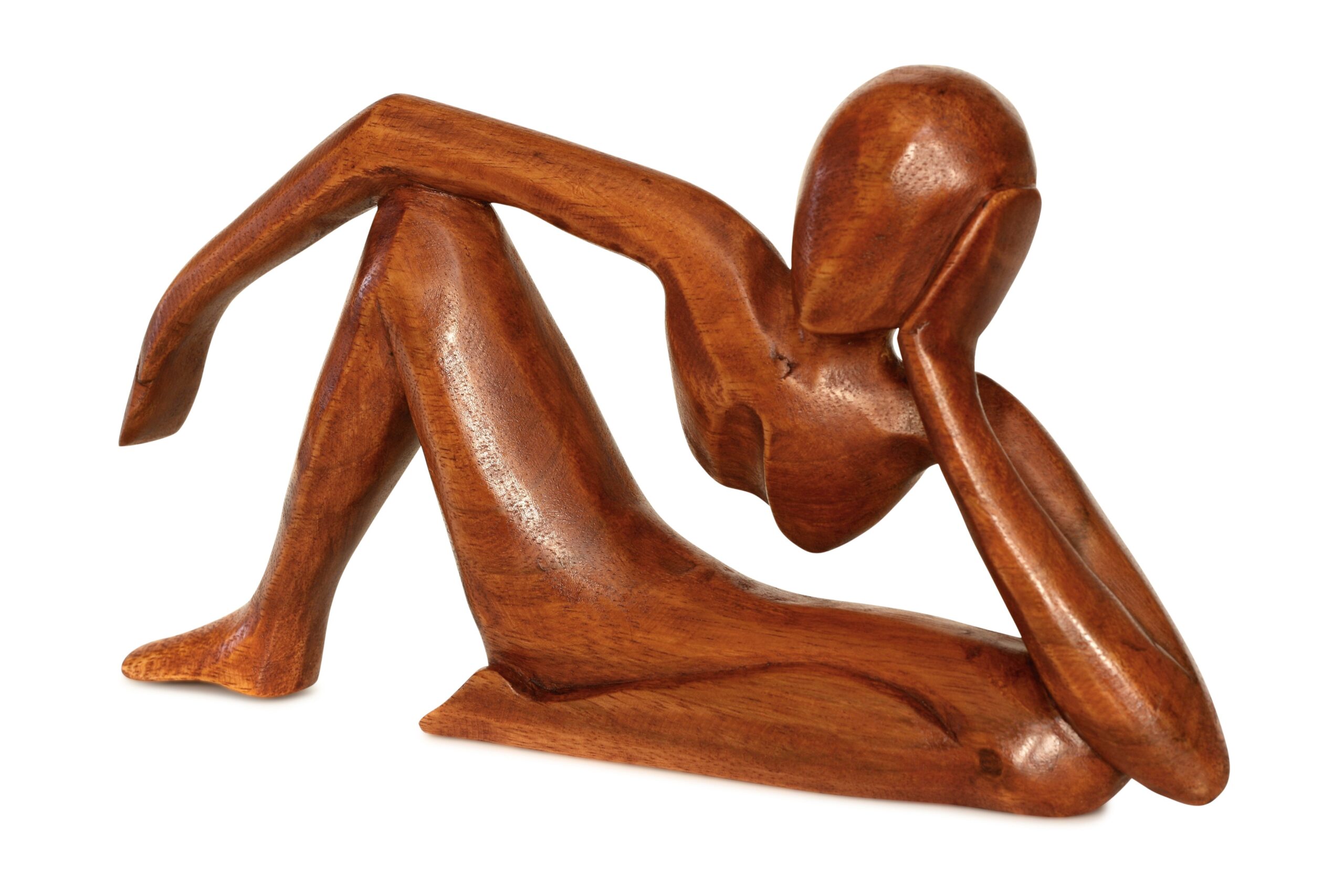 12" Wooden Handmade Abstract Sculpture Handcrafted "Relaxing Man" Home Decor Decorative Figurine Accent Decoration Hand Carved Statue - Image 5