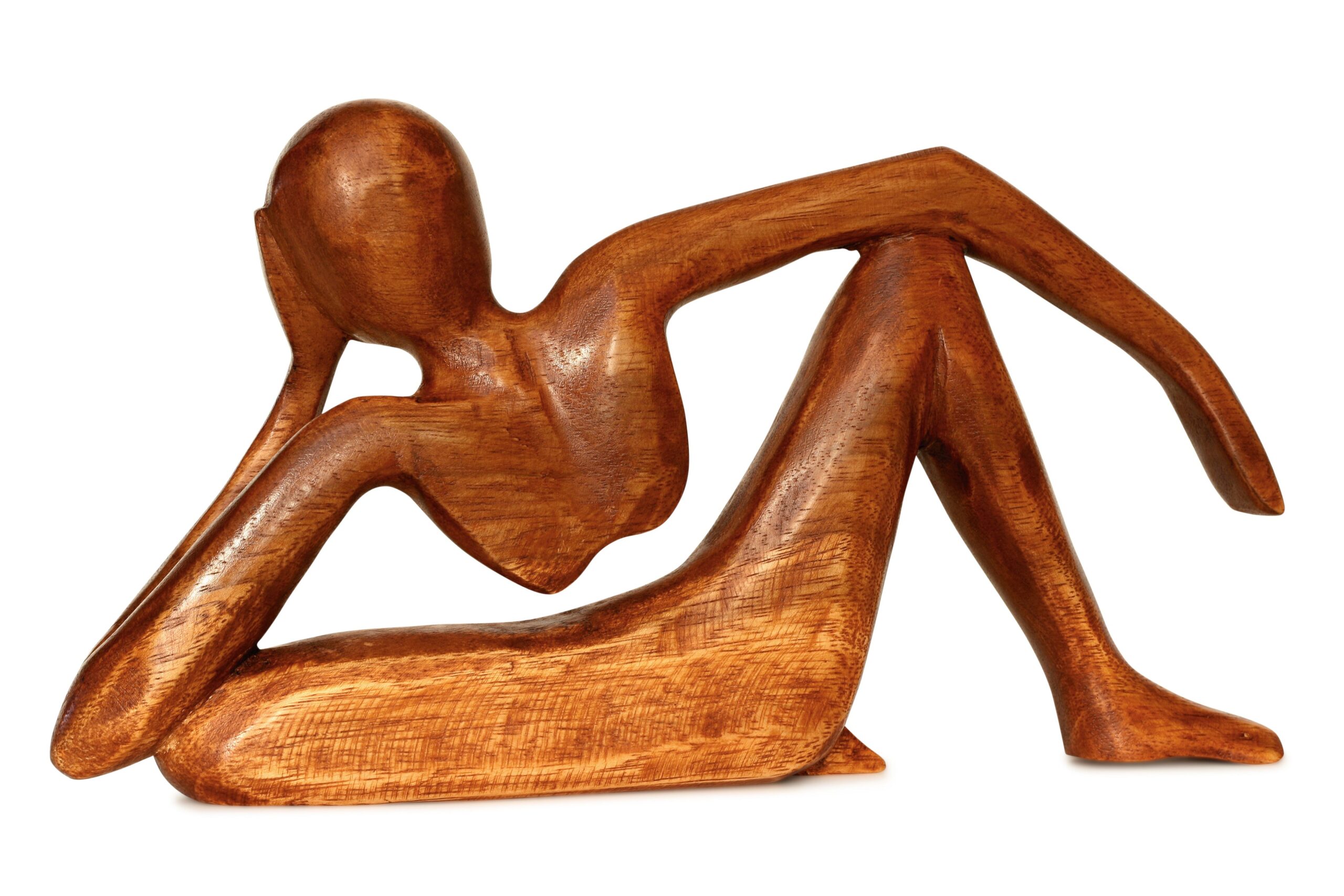 12" Wooden Handmade Abstract Sculpture Handcrafted "Relaxing Man" Home Decor Decorative Figurine Accent Decoration Hand Carved Statue - Image 6