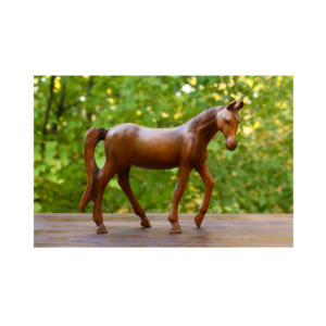 12" Large Wooden Hand Carved Walking Horse Art Figurine Statue Sculpture Handcrafted Handmade Home Decor Accent Decoration
