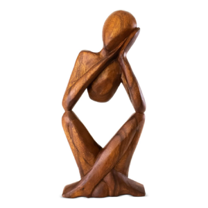 12" Wooden Handmade Abstract Sculpture Handcrafted "Sleeping Man" Home Decor Decorative Figurine Accent Decoration Hand Carved Statue