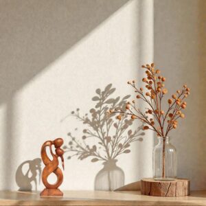 12" Wooden Handmade Abstract Sculpture Statue Handcrafted "Always Yours" Gift Art Decorative Home Decor Figurine Accent Decoration Artwork Hand Carved