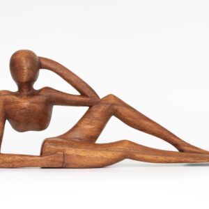 12" Wooden Handmade Abstract Sculpture Handcrafted "Relaxing Man B" Home Decor Decorative Figurine Accent Decoration Hand Carved Statue
