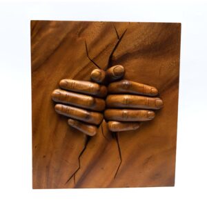 16" Wooden Handmade Abstract Sculpture Statue Handcrafted - A New Hope - Art Decorative Home Decor Accent Decoration Gift Artwork Hand Carved